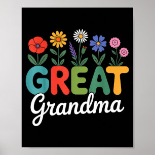 Affiche Jolies fleurs sauvages grand-mère florale fête des
