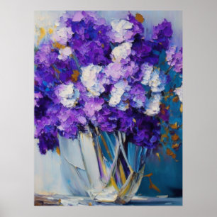 Affiche Jolies fleurs violettes vintage