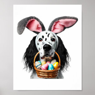 Affiche Jolies oreilles de lapin English Setter Chasse aux