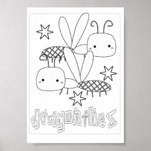 Affiche Jolies pages de coloriage avec des libellules