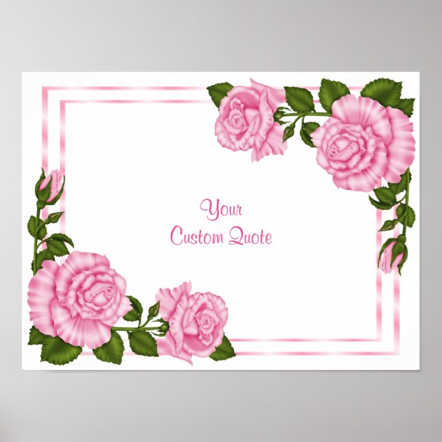 Affiche Jolis bouquets d'angle roses pour anniversaire (Devant)