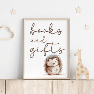 Affiche Jolis petits livres pour bébé hérisson Cadeaux de