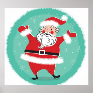 Affiche Jolly Père Noël : illustration de la carte de Noël