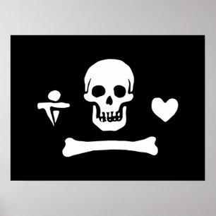 Affiche Jolly roger du drapeau de Stede Bonnet Pirate