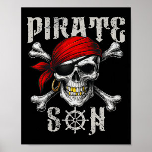 Affiche Jolly roger Du Fils Pirate Drapeau Et Traverses Du