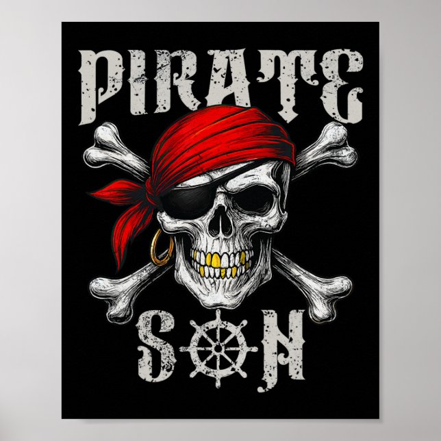 Affiche Jolly roger Du Fils Pirate Drapeau Et Traverses Du (Devant)