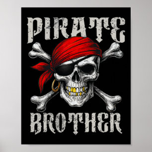 Affiche Jolly roger Frère Pirate Drapeau Et Crossbon Crâne