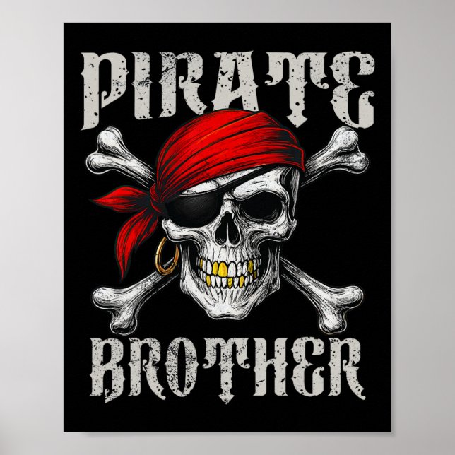 Affiche Jolly roger Frère Pirate Drapeau Et Crossbon Crâne (Devant)
