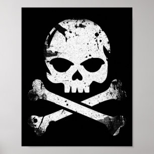 Affiche Jolly roger Pirate Crâne Et Crossbones Drapeau Hal
