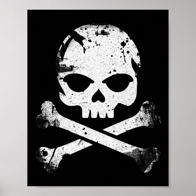 Affiche Jolly roger Pirate Crâne Et Crossbones Drapeau Hal (Devant)