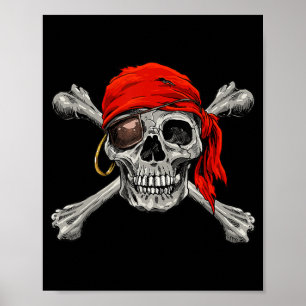 Affiche Jolly roger Pirate Skull Crossbones Halloween Coût