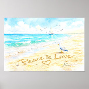 Affiche Jon Seagull - Paix & Amour