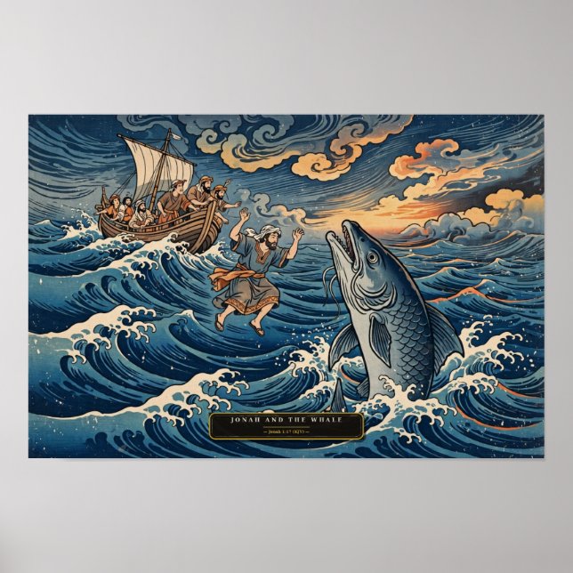 Affiche Jonah et la Baleine — Ukiyo-e (Devant)