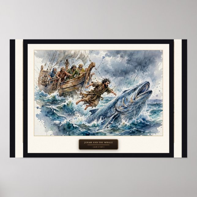 Affiche Jonas et la Baleine — Aquarelle Libre (Devant)