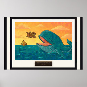 Affiche Jonas et la Baleine — mosaïque cubique