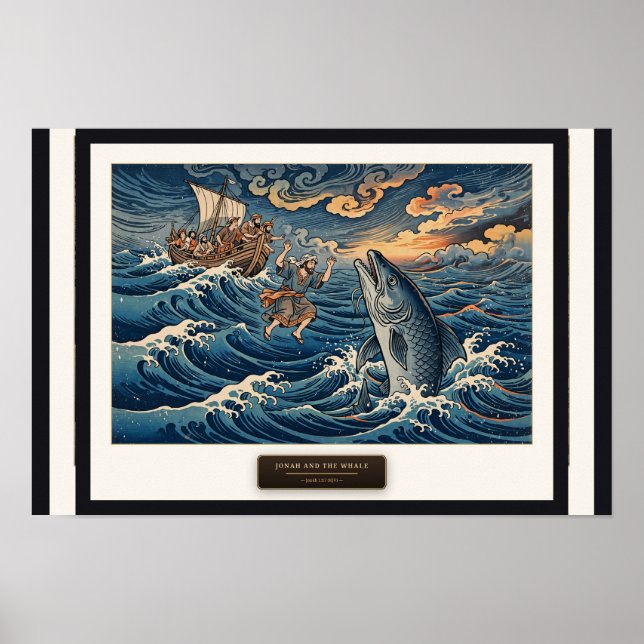 Affiche Jonas et la Baleine — Ukiyo-e (Devant)
