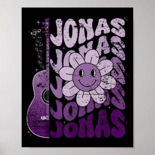 Affiche Jonas Prénom J'adore Jonas Fille Groovy 80's Vinyl