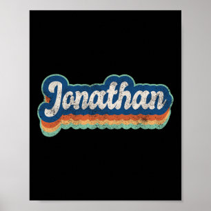 Affiche Jonathan prénom garçon style vintage 70s 80s Pers