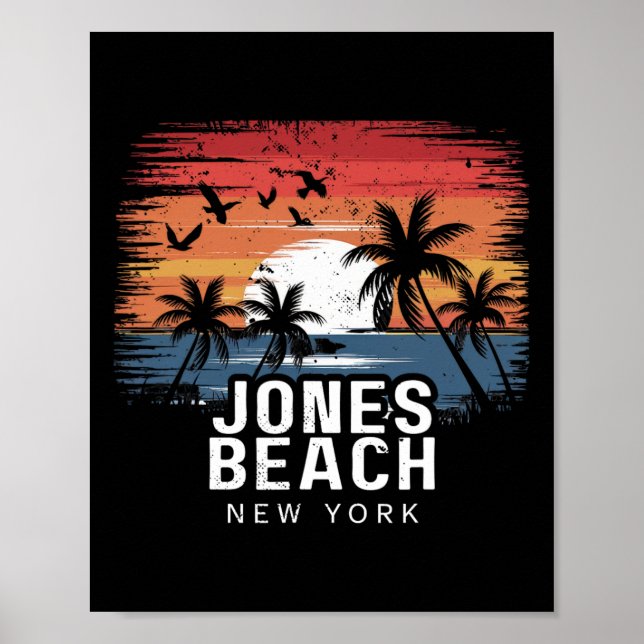 Affiche Jones Beach New York Surfing Surfer  (Devant)
