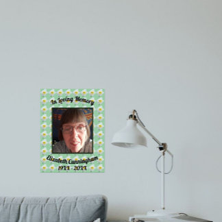 Affiche Jonquille blanche sur photo souvenir verte