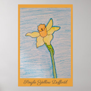 Affiche Jonquille jaune unique