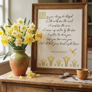 Affiche Jonquilles de printemps Bénédiction gaélique