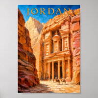 Jordanie : Canyon ensoleillé Art de Petra Souvenir