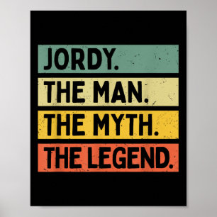 Affiche Jordy L'Homme Le Mythe La Légende Drôle Personaliz