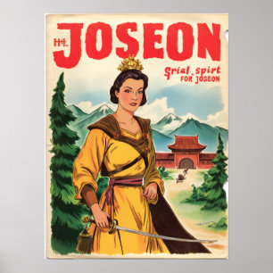Affiche Joseon Female Warrior Art - Coréen Historique