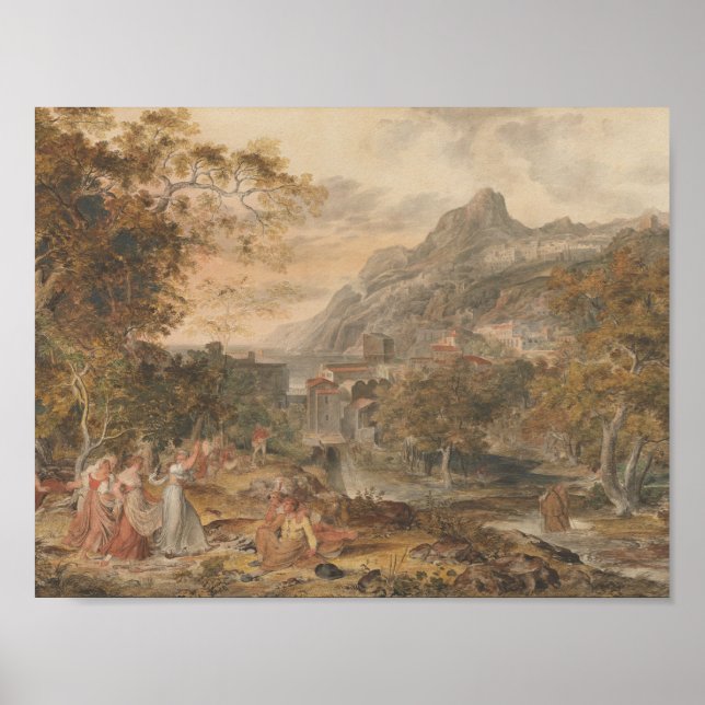Affiche Joseph Anton Koch - Vue de Vietri (Devant)