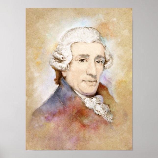 Affiche Joseph Haydn Portrait im Aquarell Style (Devant)