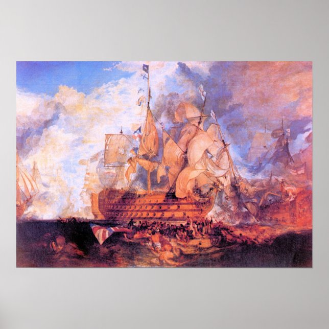 Affiche Joseph Mallord Turner - Bataille de Trafalgar 2 (Devant)