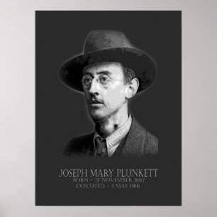 Affiche Joseph Mary Plunkett Pâques 1916 Républicain irlan