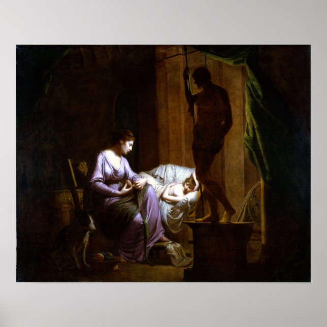 Affiche Joseph Wright de Derby Penelope démêlant son Web (Devant)