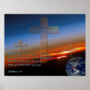 Affiche Joshua 1:9 Coucher du soleil