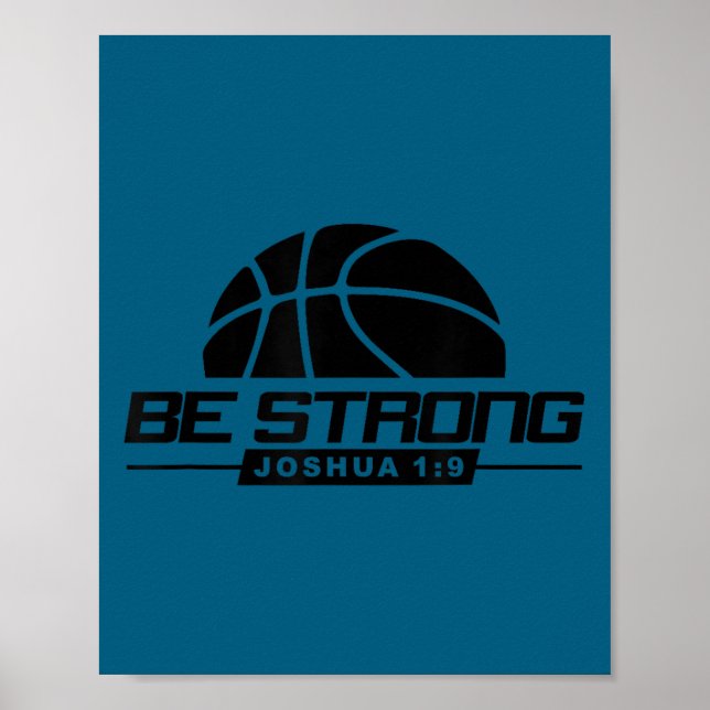 Affiche Joshua 1_9-strong &amp; Courageous Basketball Them (Devant)
