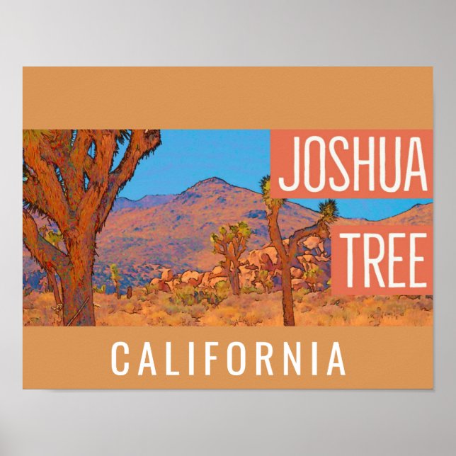 Affiche Joshua Tree California Retro Travel (Devant)