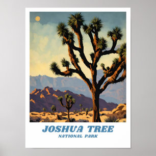 Affiche Joshua Tree National Park illustration Classe rétr
