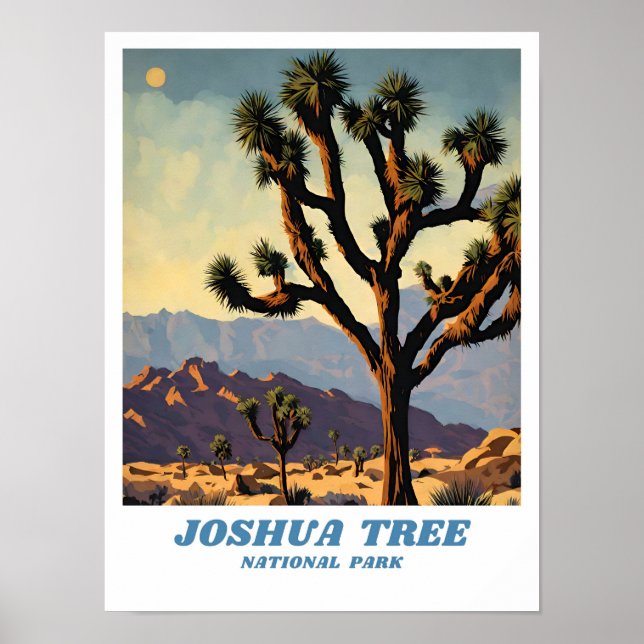 Affiche Joshua Tree National Park illustration Classe rétr (Devant)