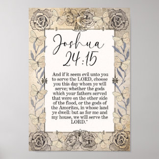 Affiche Joshua Verset Biblique WallArt