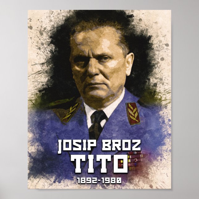 Affiche Josip Broz Tito 1892 - 1980 SFRJ Portrait couleur (Devant)