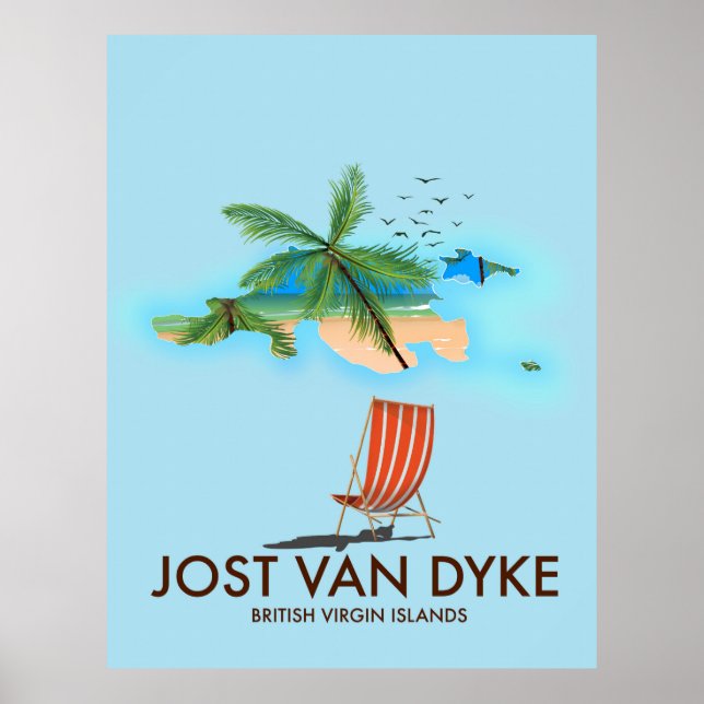 Affiche jost van dyke Îles Vierges britanniques. (Devant)