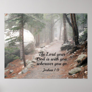 Affiche Josué 1:9 L'Éternel, ton Dieu, est avec toi...