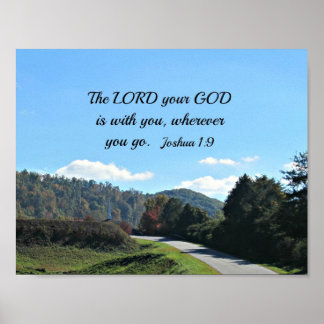 Affiche Josué 1:9 L'Éternel, ton Dieu, est avec toi