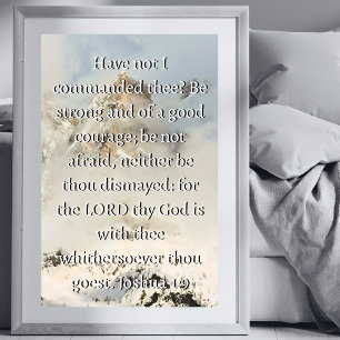 Affiche Josué 1:9 Verset biblique Encouragement Chrétien
