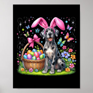 Affiche Jote Bunny Grand Chien Danse Pâques Oeufs Pâques P