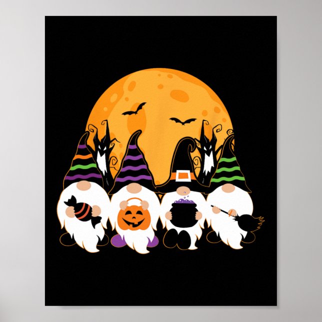 Affiche Jote Halloween Gnome Éffrayant Gardening Trick Ou  (Devant)