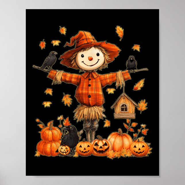 Affiche Jote Scarecrow Citrouille Thanksgiving Halloween H (Devant)