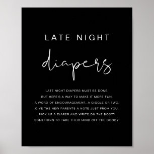 Affiche Joue moderne Edgy Black Late Night Diapers Jeu