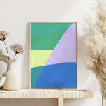 Affiche Jouer Abstrait Pastel Couleur Bloc Lavande Vert<br><div class="desc">Belle conception artistique abstraite avec style moderne et une esthétique colorée en vert,  bleu et lavande.</div>